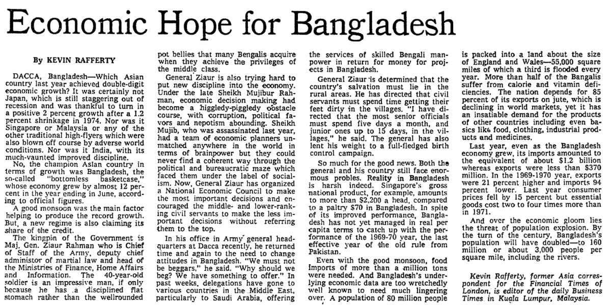 Economic Hope For Bangladesh