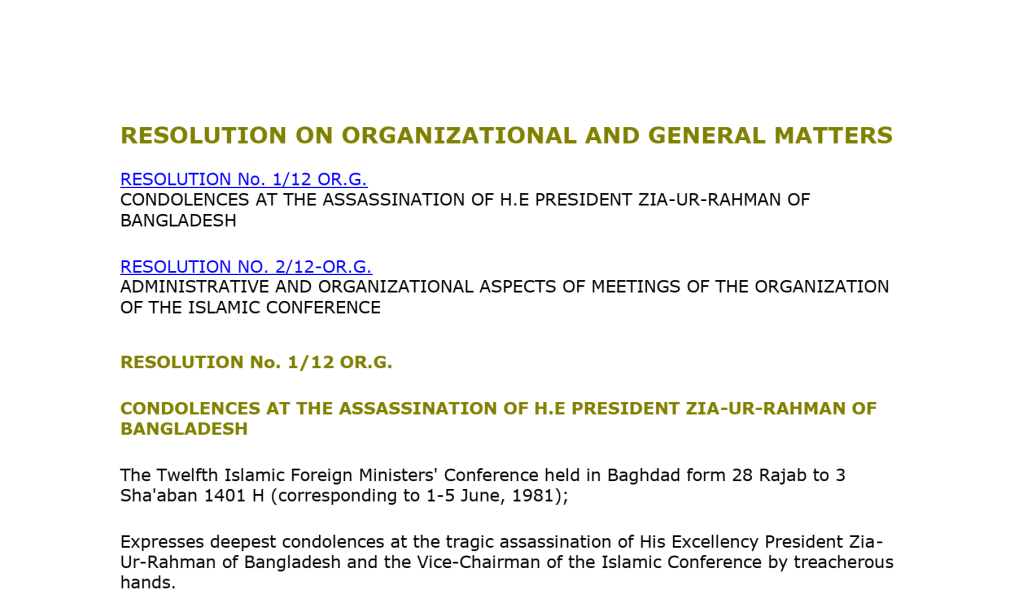 OIC Resolution calls Zia a ‘Martyr’